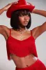 OH SO FRINGE TOP IN RED sold by AKIRA