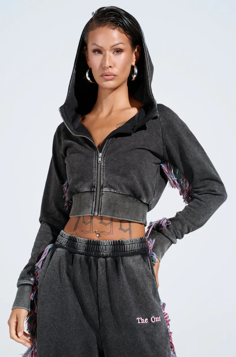 THE ONE AND ONLY ZIP UP SWEATSHIRT sold by AKIRA