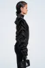 CORA SATIN BOLERO IN BLACK sold by AKIRA