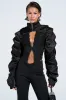 CORA SATIN BOLERO IN BLACK sold by AKIRA