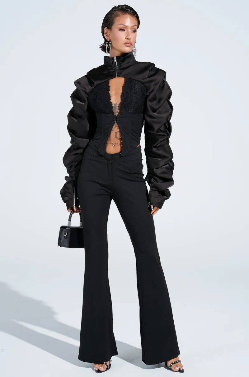 CORA SATIN BOLERO IN BLACK sold by AKIRA product image thumbnail 5