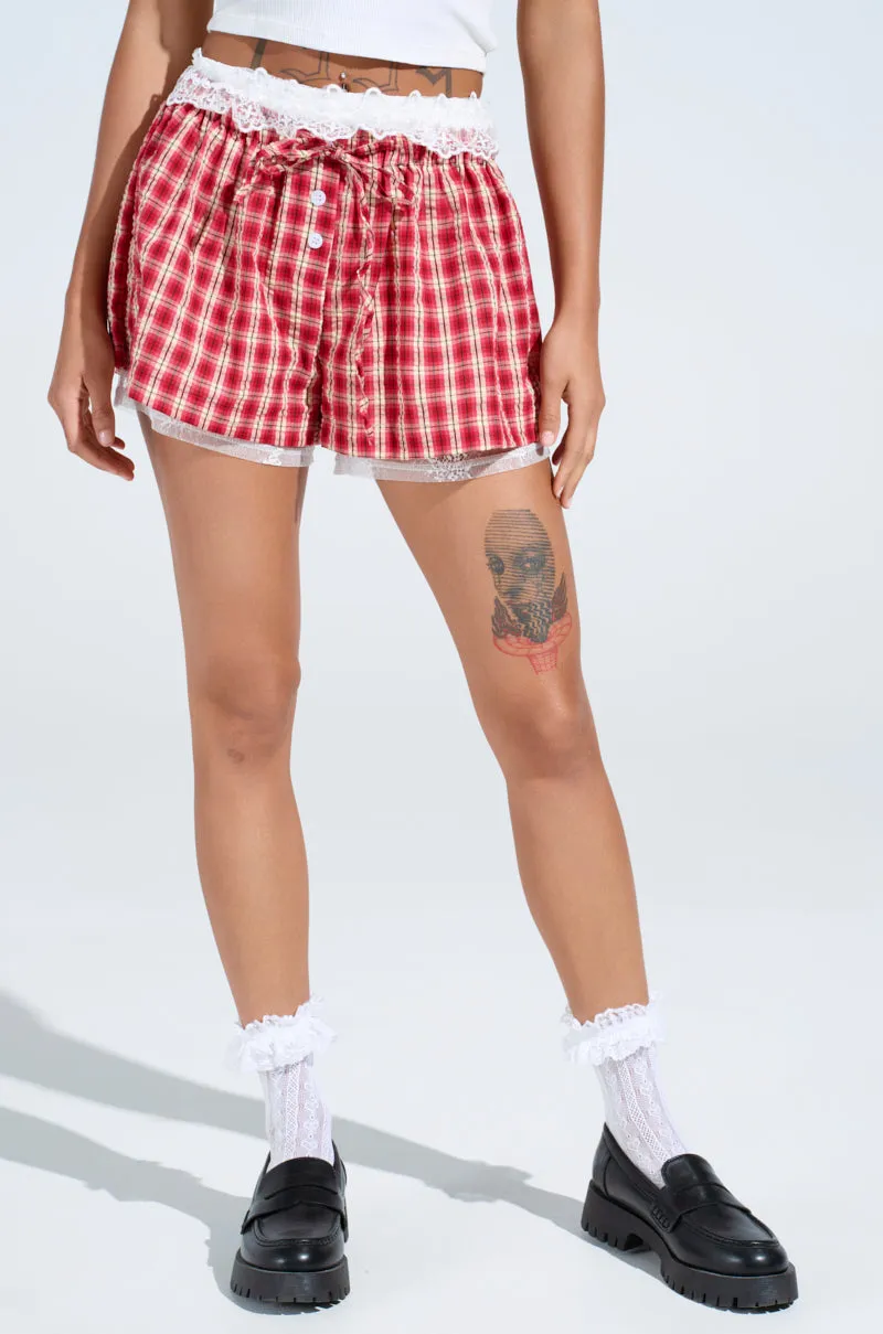 CUTE AS CAN BE PLAID SHORT sold by AKIRA product image thumbnail 3