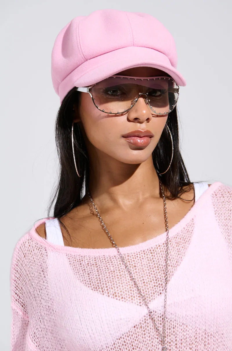 PRETTY IN PINK BRIM HAT sold by AKIRA