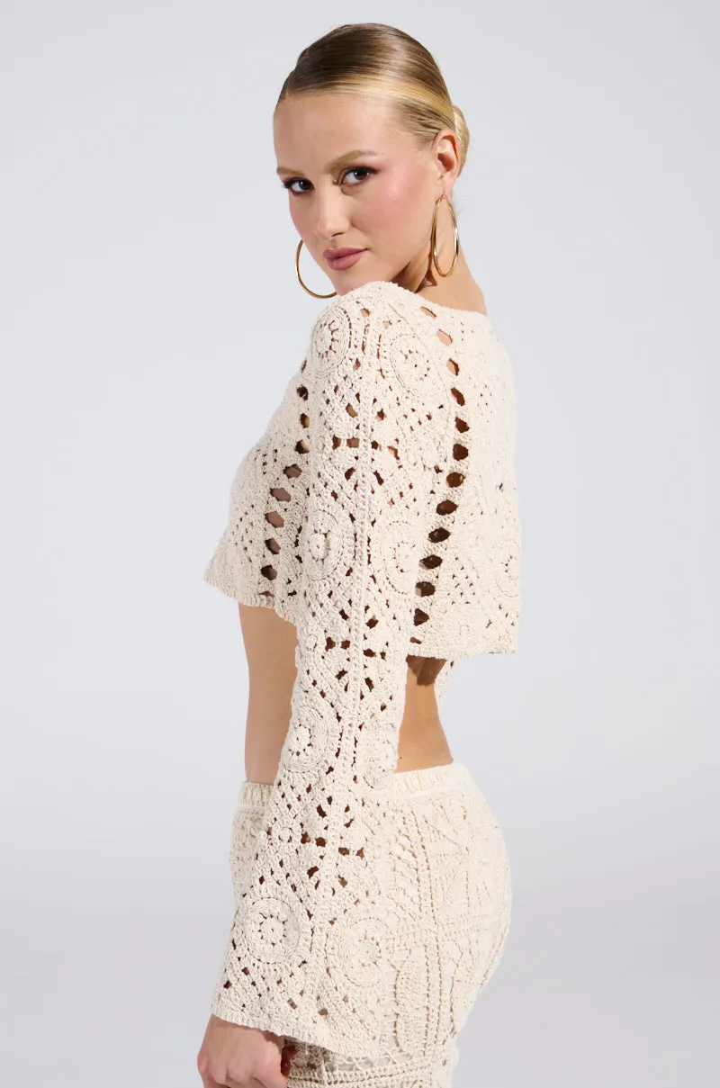 CROCHET KNIT CROP TOP sold by AKIRA product image thumbnail 3