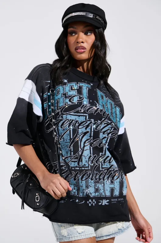BRIGHT FUTURE OVERSIZED GRAPHIC TEE sold by AKIRA