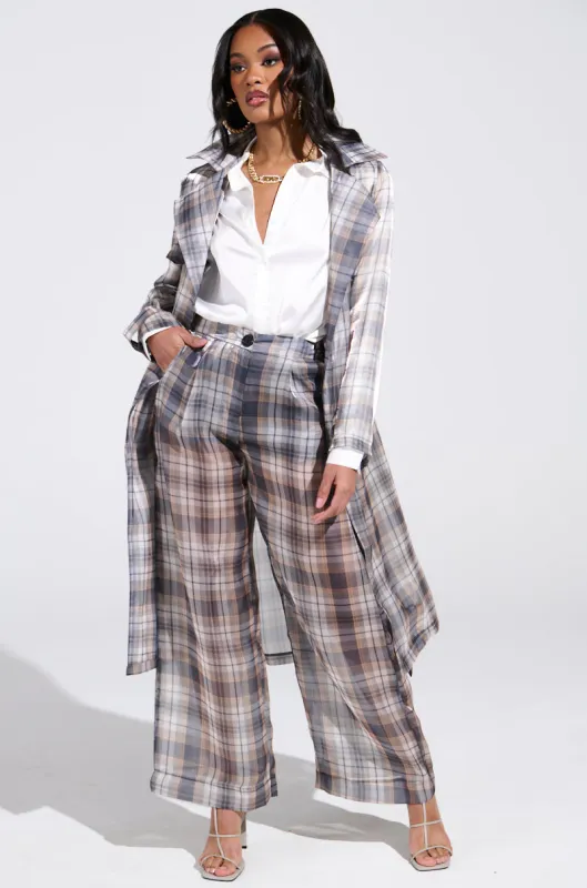 PLAID ABOUT YOU SHEER PANT sold by AKIRA