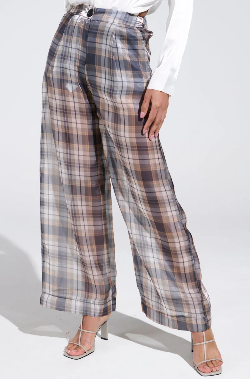 PLAID ABOUT YOU SHEER PANT sold by AKIRA product image thumbnail 3