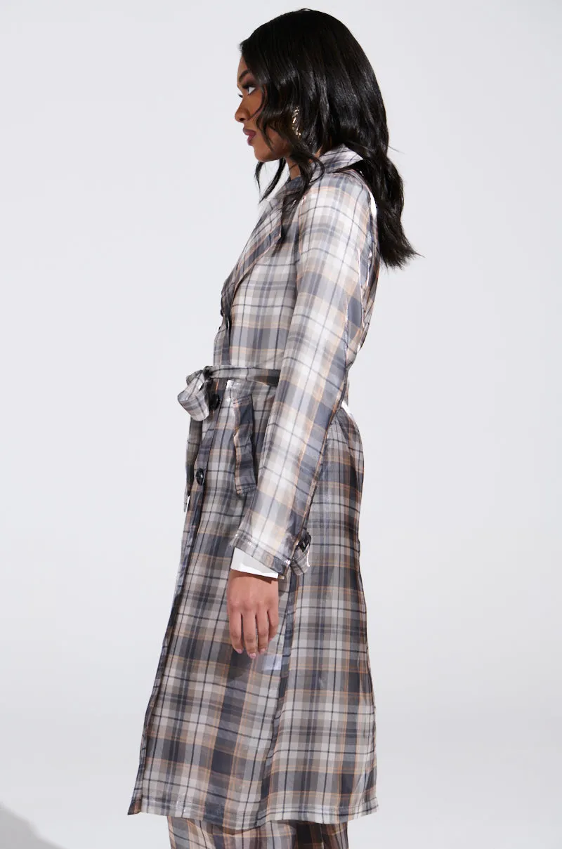 PLAID ABOUT YOU SHEER TRENCH sold by AKIRA product image thumbnail 4