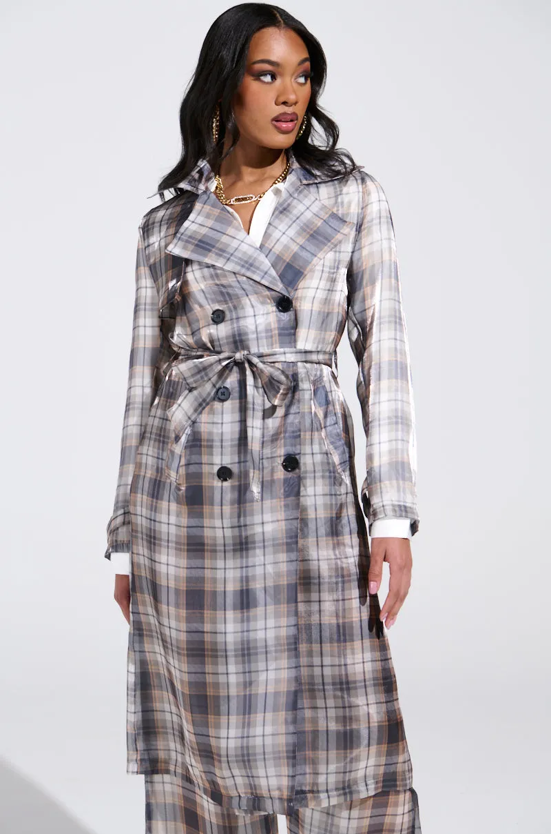 PLAID ABOUT YOU SHEER TRENCH sold by AKIRA product image thumbnail 3