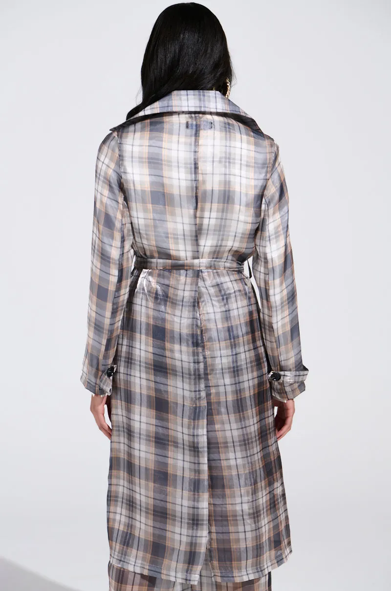PLAID ABOUT YOU SHEER TRENCH sold by AKIRA product image thumbnail 5
