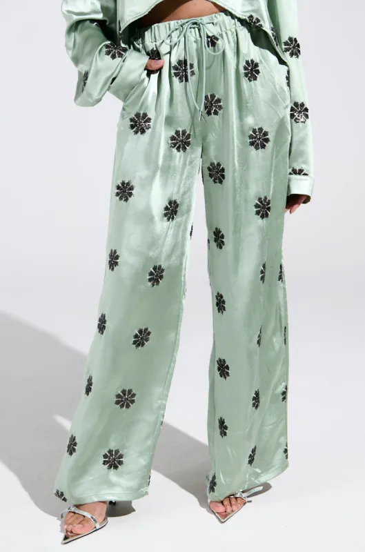 DREAMS COMING TRUE SATIN PALAZZO PANT sold by AKIRA