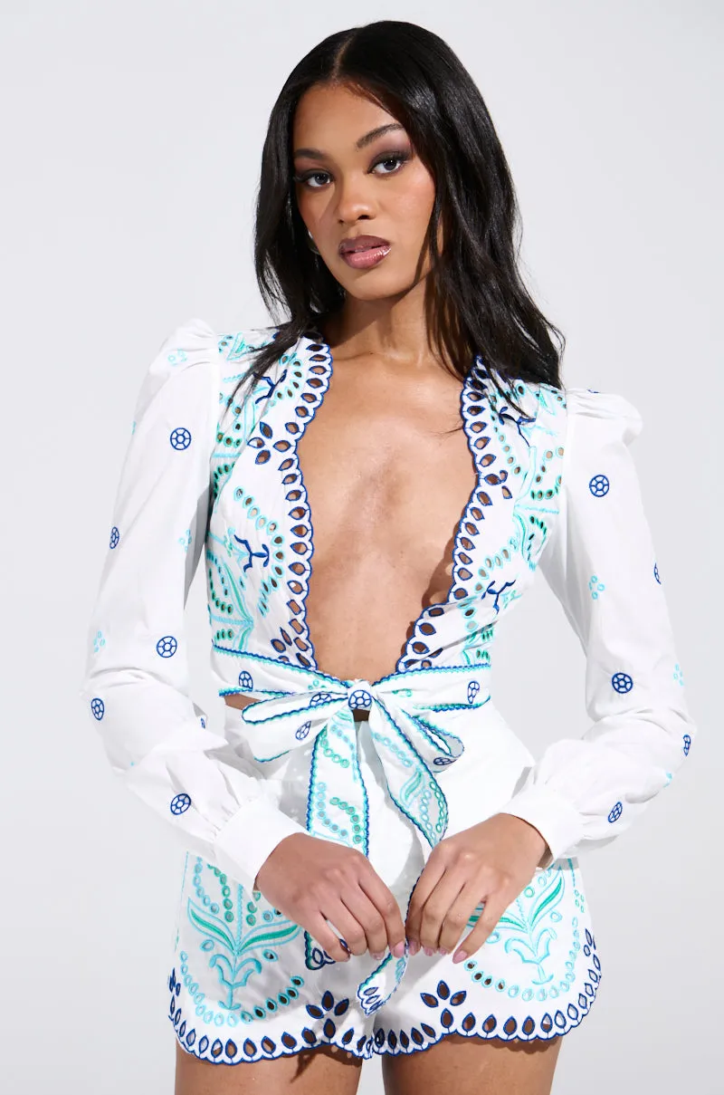 SUNSHINE GIRL TIE FRONT TOP sold by AKIRA