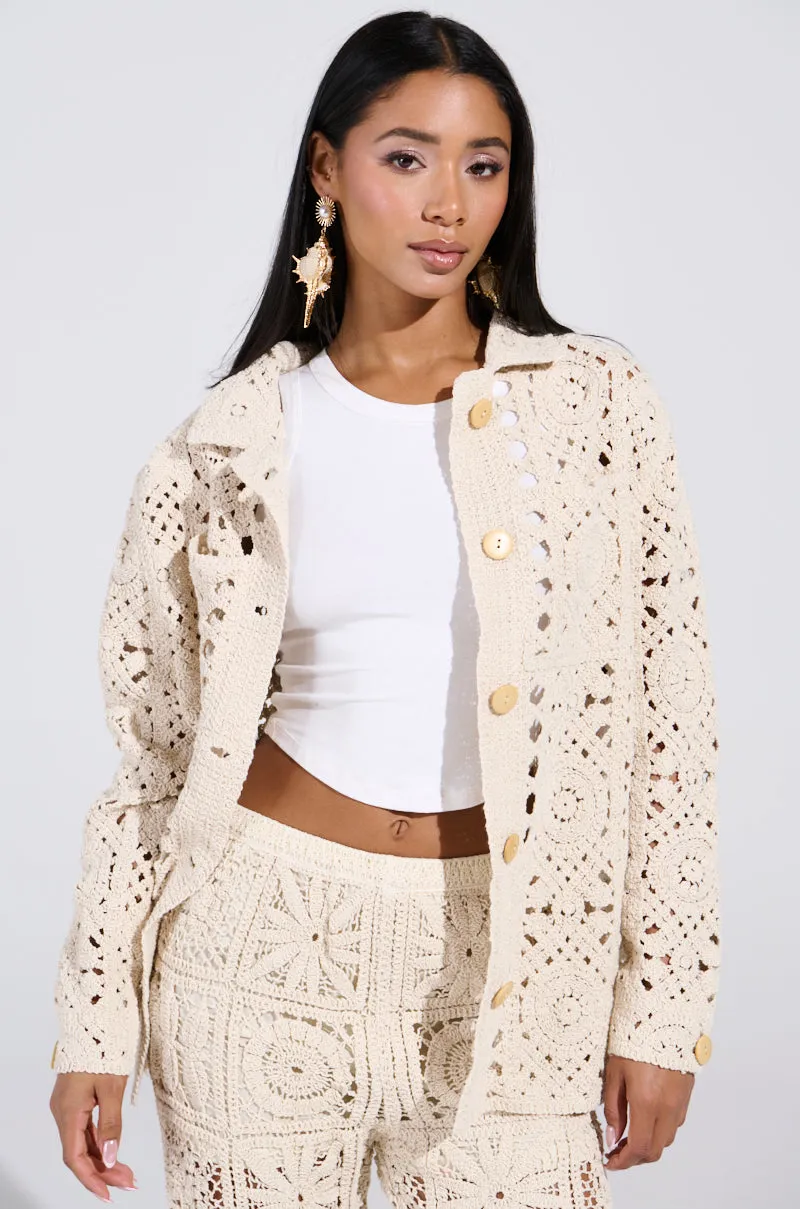 CROCHET KNIT BUTTON UP sold by AKIRA product image thumbnail 3