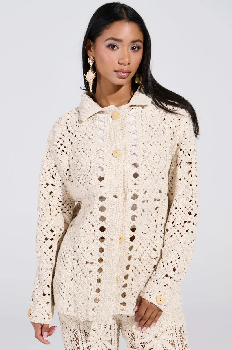 CROCHET KNIT BUTTON UP sold by AKIRA product image thumbnail 2