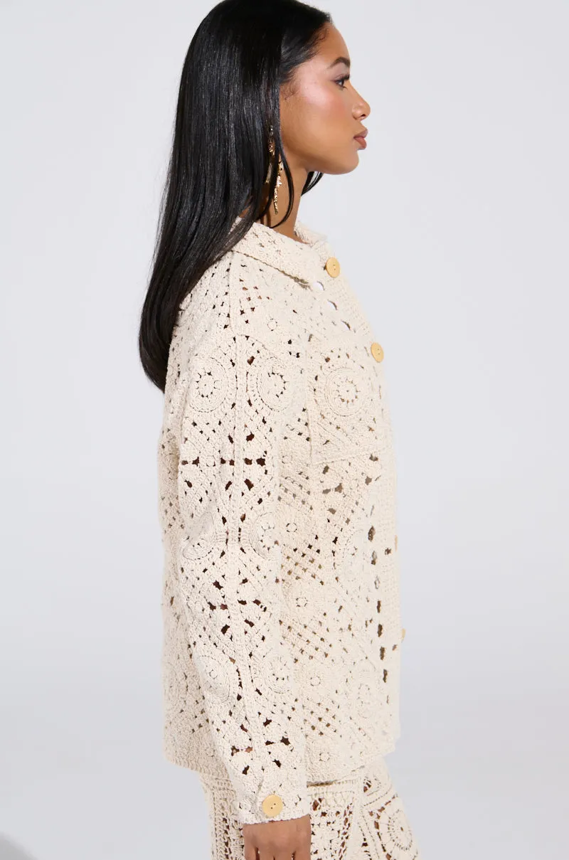 CROCHET KNIT BUTTON UP sold by AKIRA product image thumbnail 4