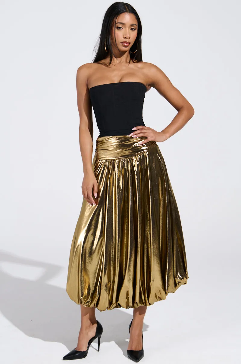 MONEY MAKER METALLIC MIDI SKIRT sold by AKIRA product image thumbnail 5