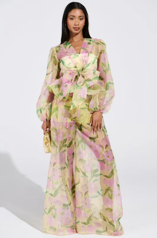 FLOWER POWER WIDE LEG PALAZZO PANT sold by AKIRA