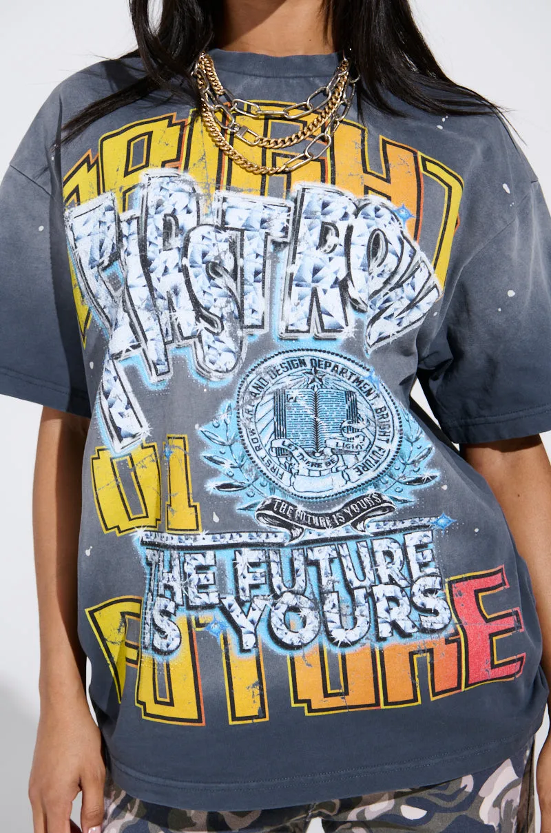 FIRST ROW THE FUTURE IS YOURS OVERSIZED GRAPHIC TEE sold by AKIRA product image thumbnail 2