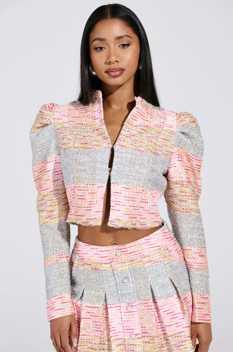 HOLD ON TIGHT TWEED BLAZER sold by AKIRA