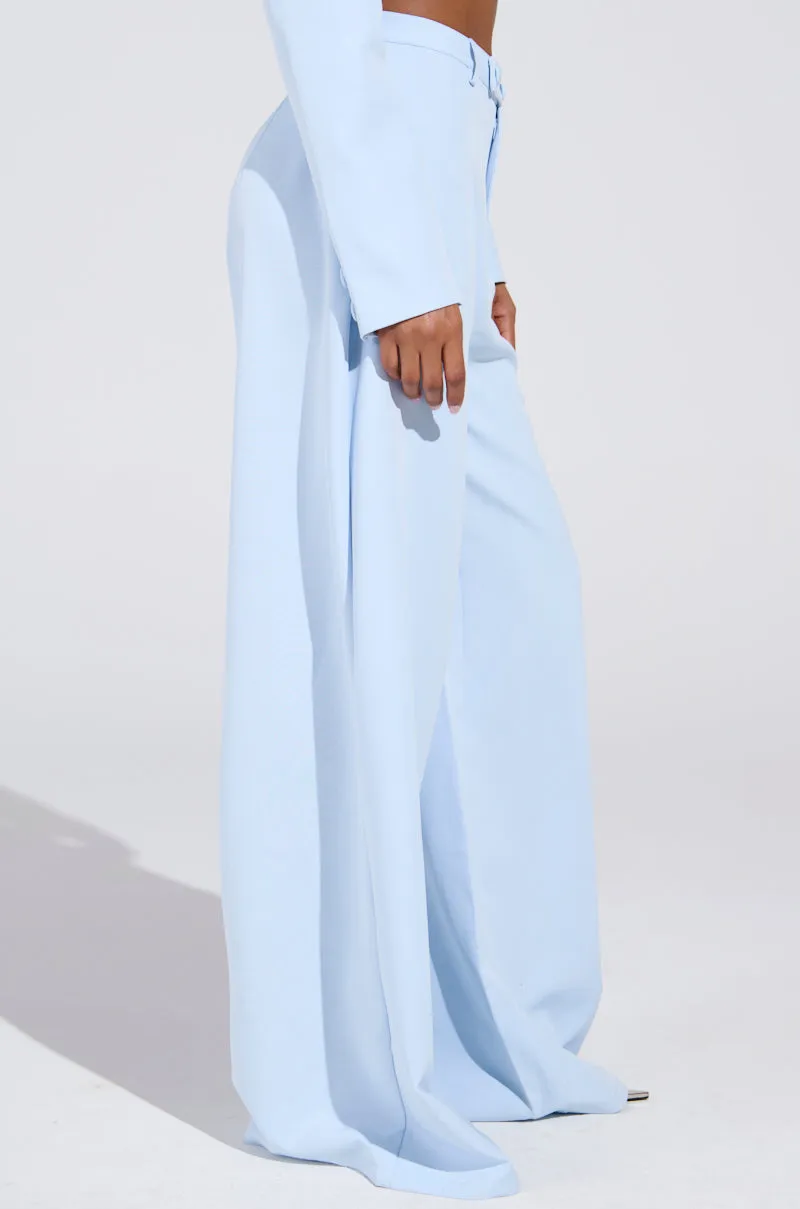 LOTTIE WIDE LEG TROUSER IN LIGHT BLUE sold by AKIRA product image thumbnail 3