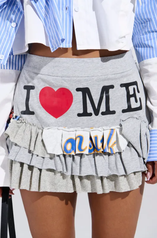 I LOVE ME MINI SKIRT sold by AKIRA