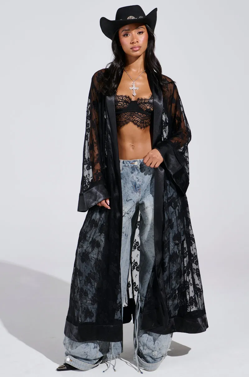 BORA BORA LACE DUSTER IN BLACK sold by AKIRA product image thumbnail 3