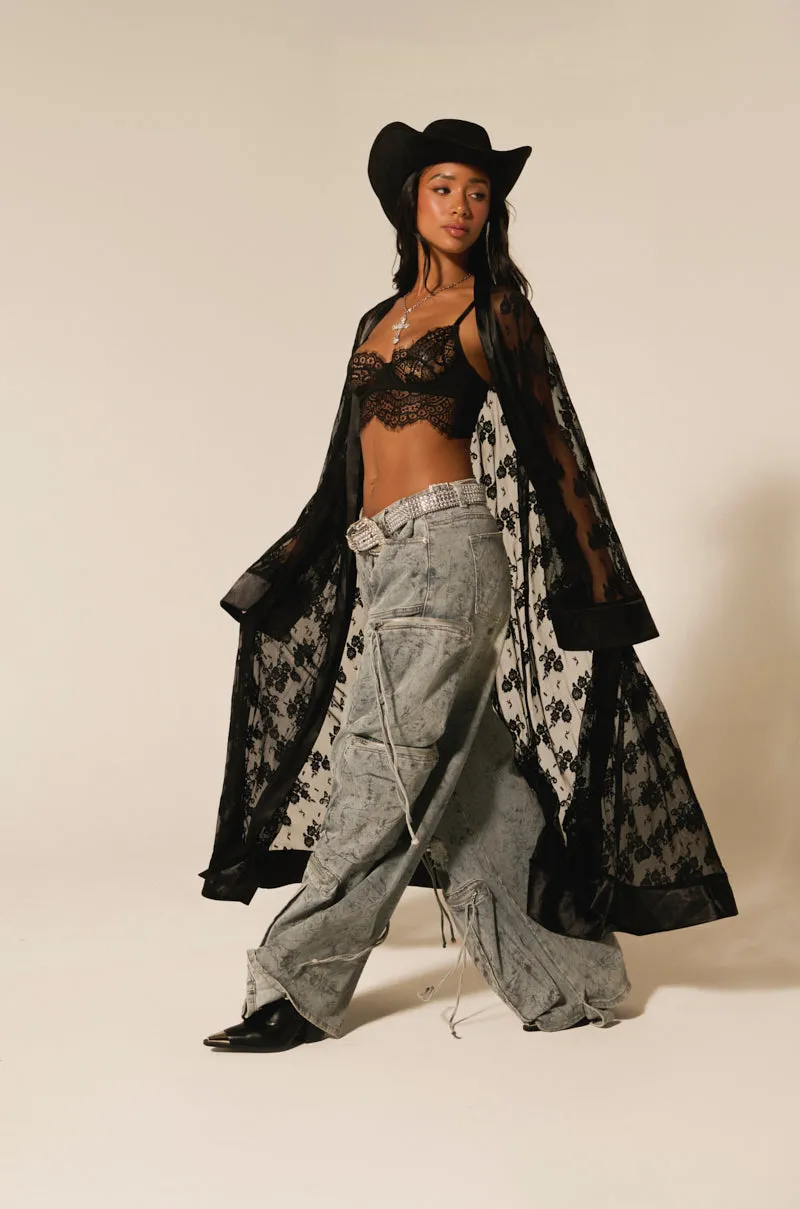 BORA BORA LACE DUSTER IN BLACK sold by AKIRA product image thumbnail 2