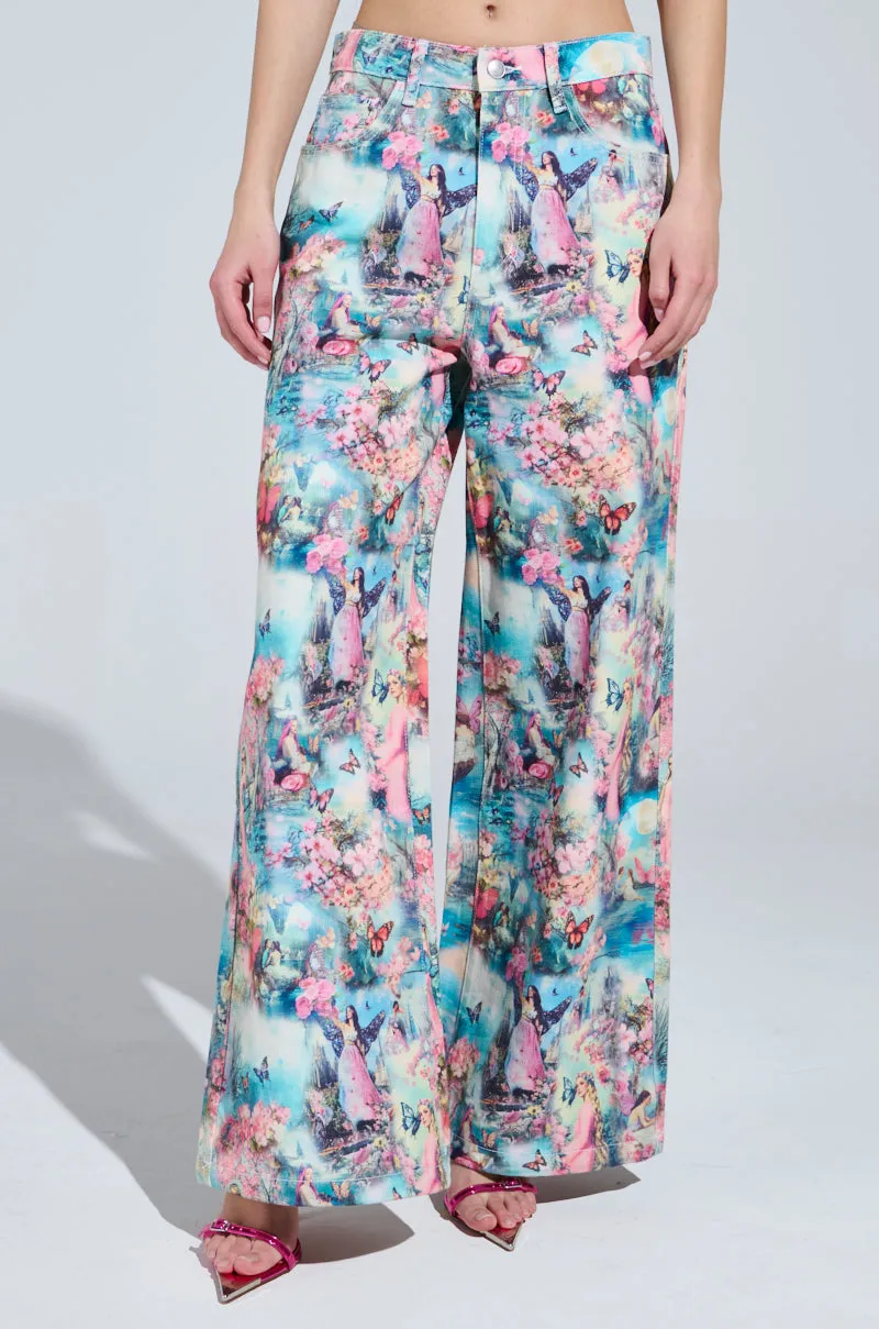 FEMALE FANTASY PRINTED DENIM PANTS sold by AKIRA product image thumbnail 3