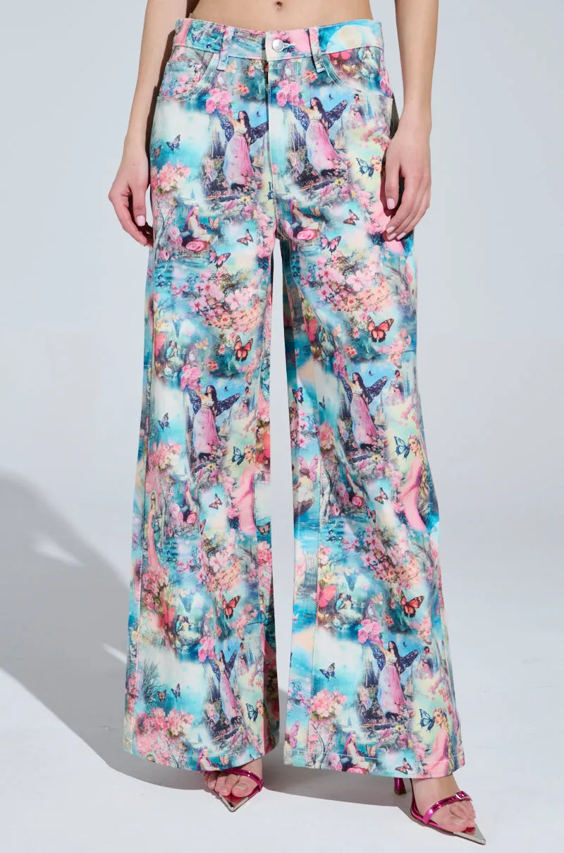 FEMALE FANTASY PRINTED DENIM PANTS sold by AKIRA product image thumbnail 2