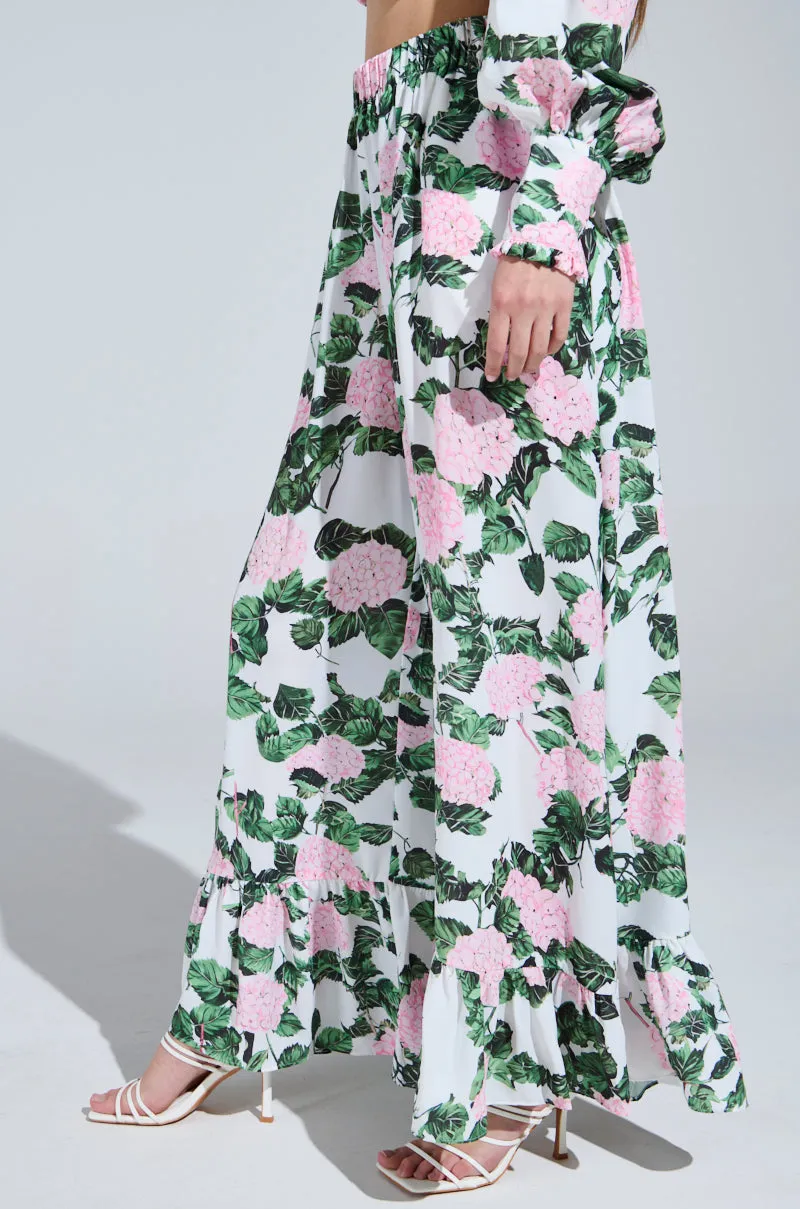 DIANE FLORAL WIDE LEG RUFFLE PANT sold by AKIRA product image thumbnail 3