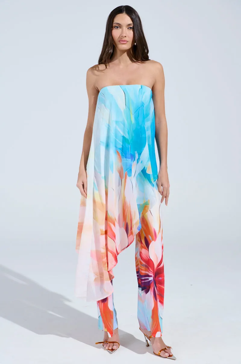 ON A BEACH SOMEWHERE PRINTED JUMPSUIT sold by AKIRA product image thumbnail 3