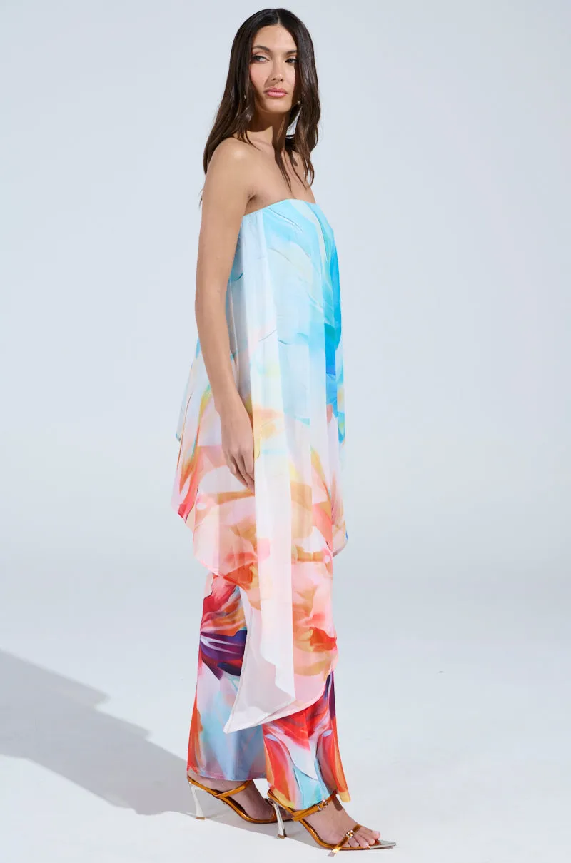 ON A BEACH SOMEWHERE PRINTED JUMPSUIT sold by AKIRA product image thumbnail 5
