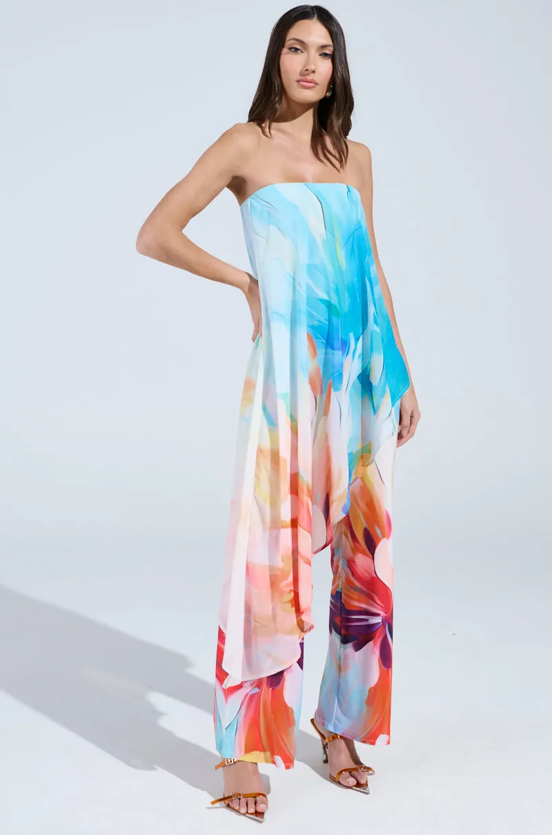 ON A BEACH SOMEWHERE PRINTED JUMPSUIT sold by AKIRA product image thumbnail 2