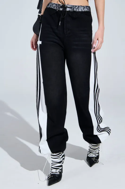 Adidas Women's Adilenium Oversized Track Pants Black | Parallel