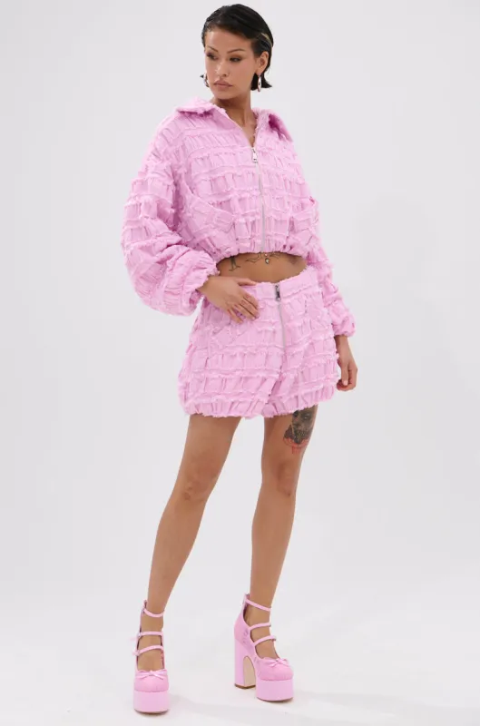 BUBBLEGUM BUBBLE HEM SHORT sold by AKIRA