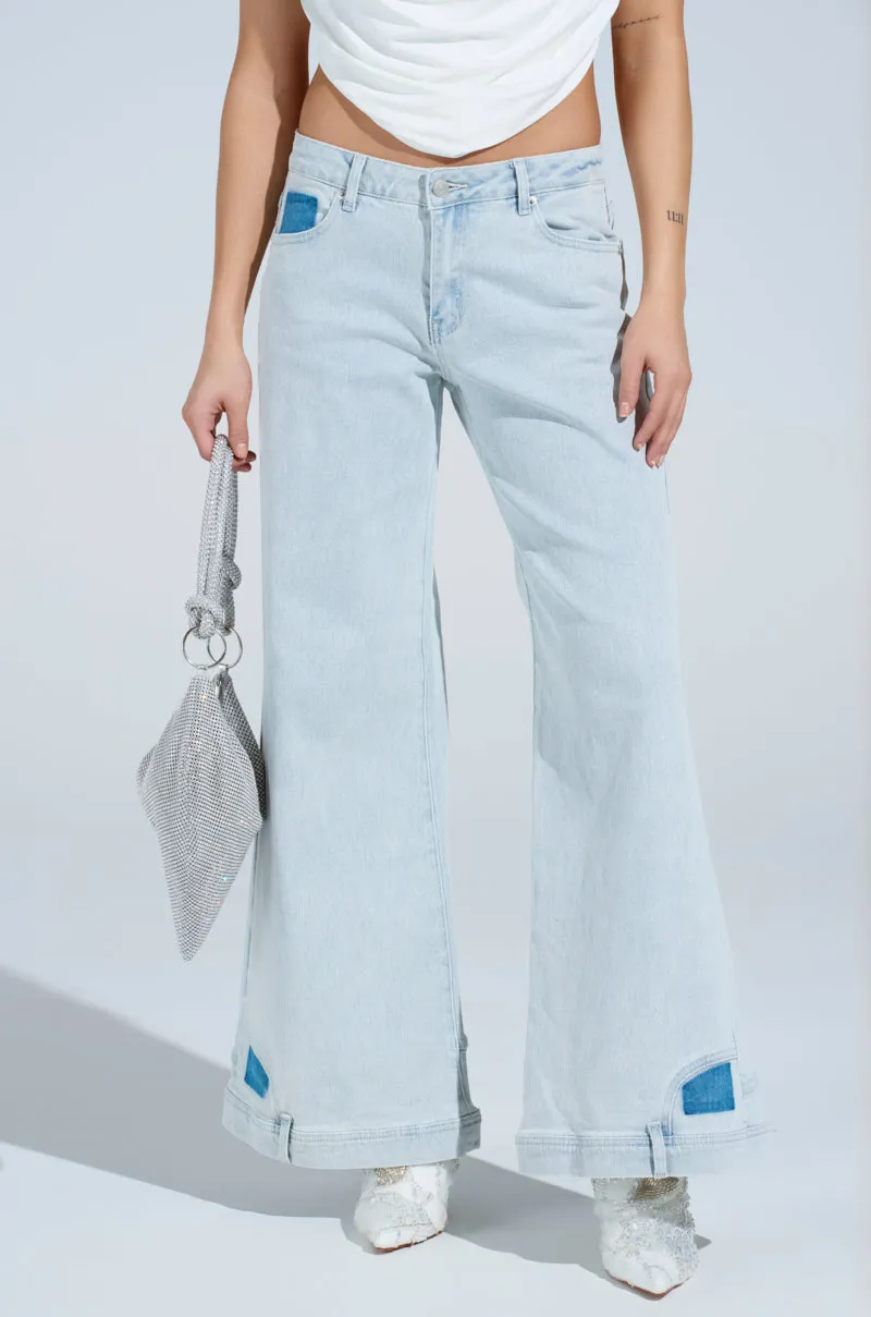 CHANGE OF PERSPECTIVE WIDE LEG DENIM PANTS sold by AKIRA