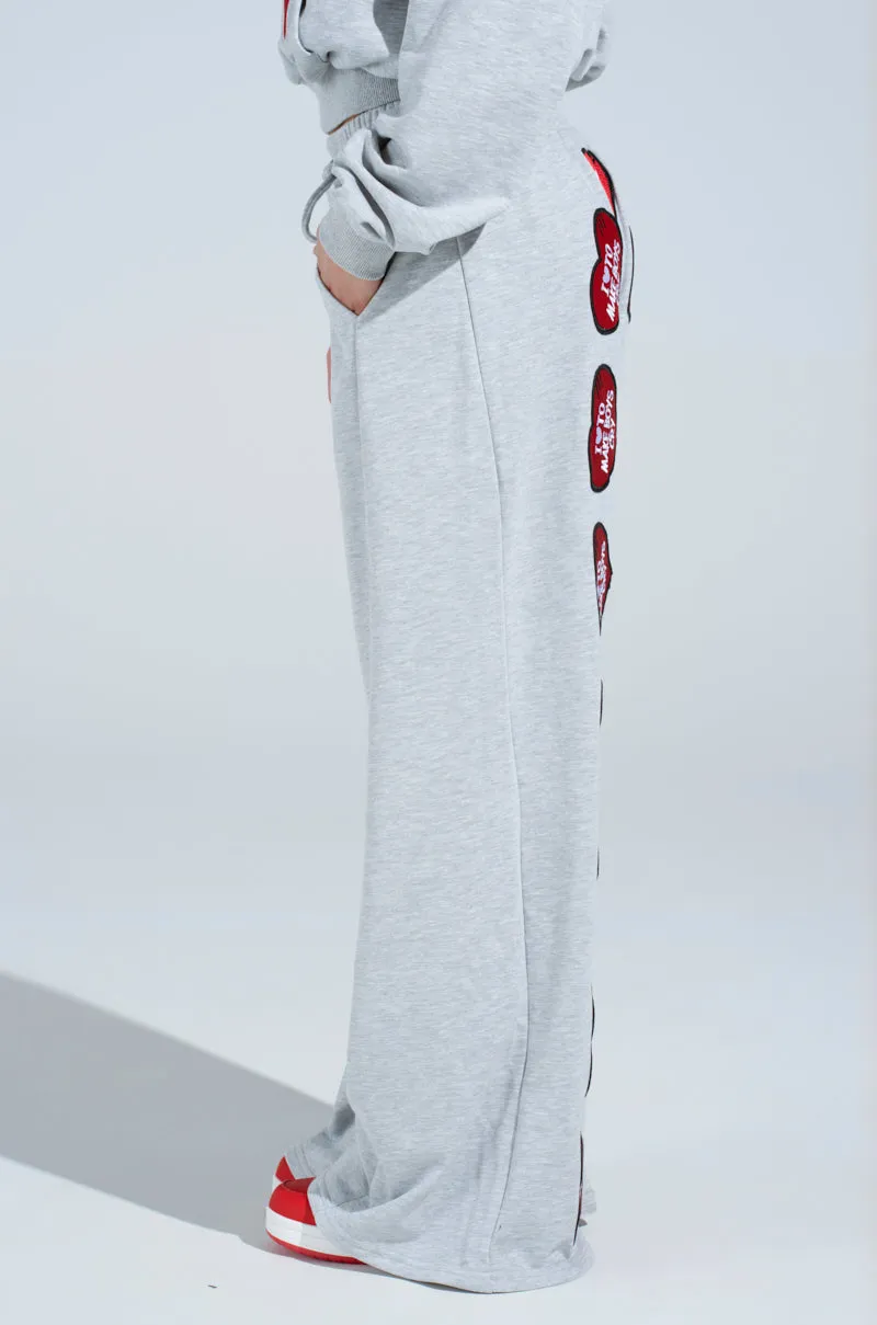 I LOVE TO MAKE BOYS CRY WIDE LEG SWEATPANT sold by AKIRA product image thumbnail 5