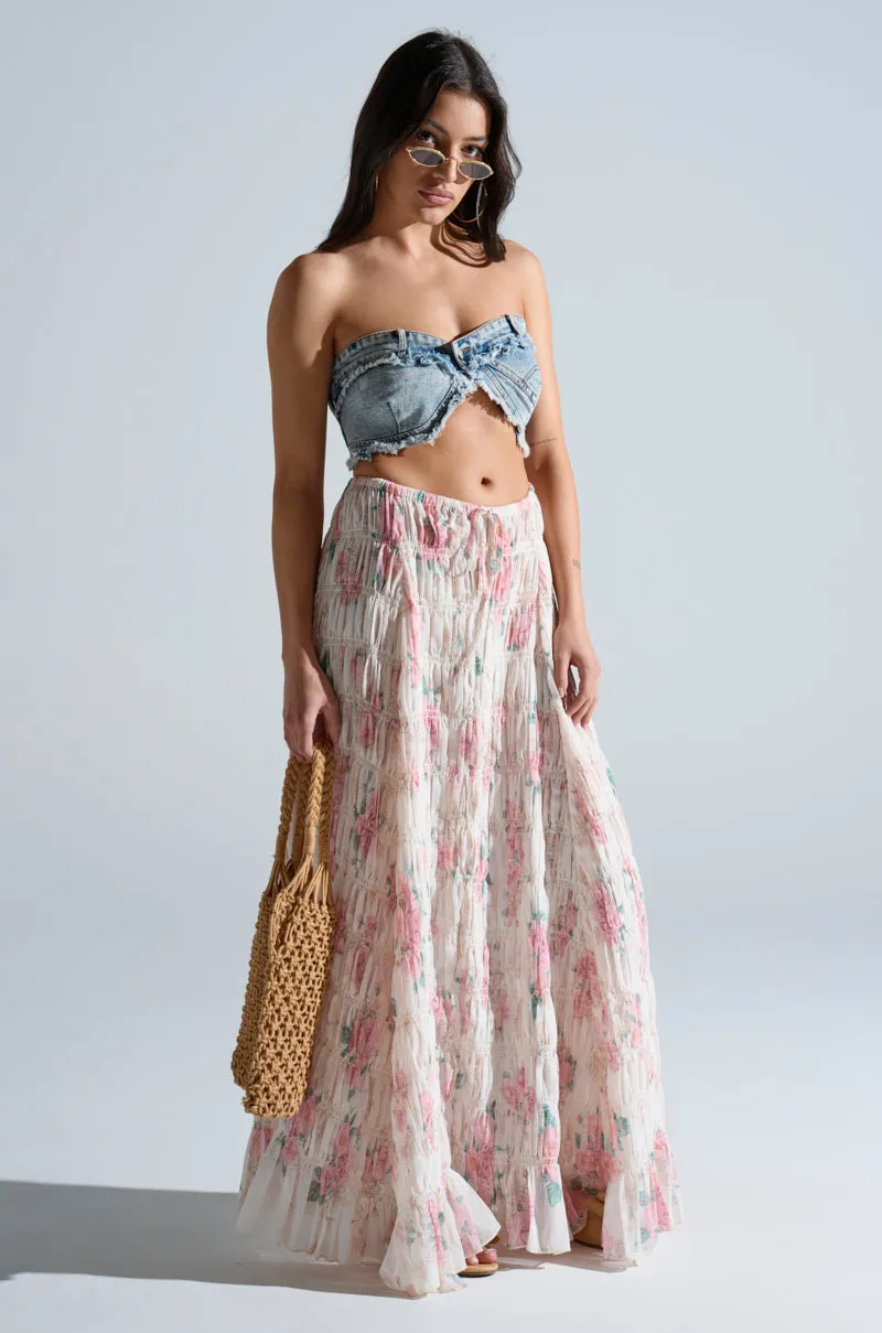 RUBY FLORAL MAXI SKIRT sold by AKIRA