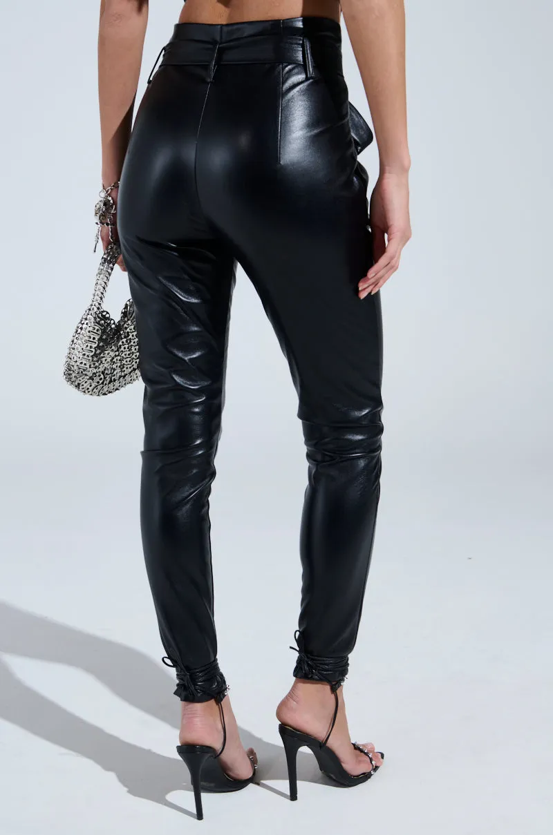 LILA PAPERBAG FAUX LEATHER PANTS sold by AKIRA product image thumbnail 4