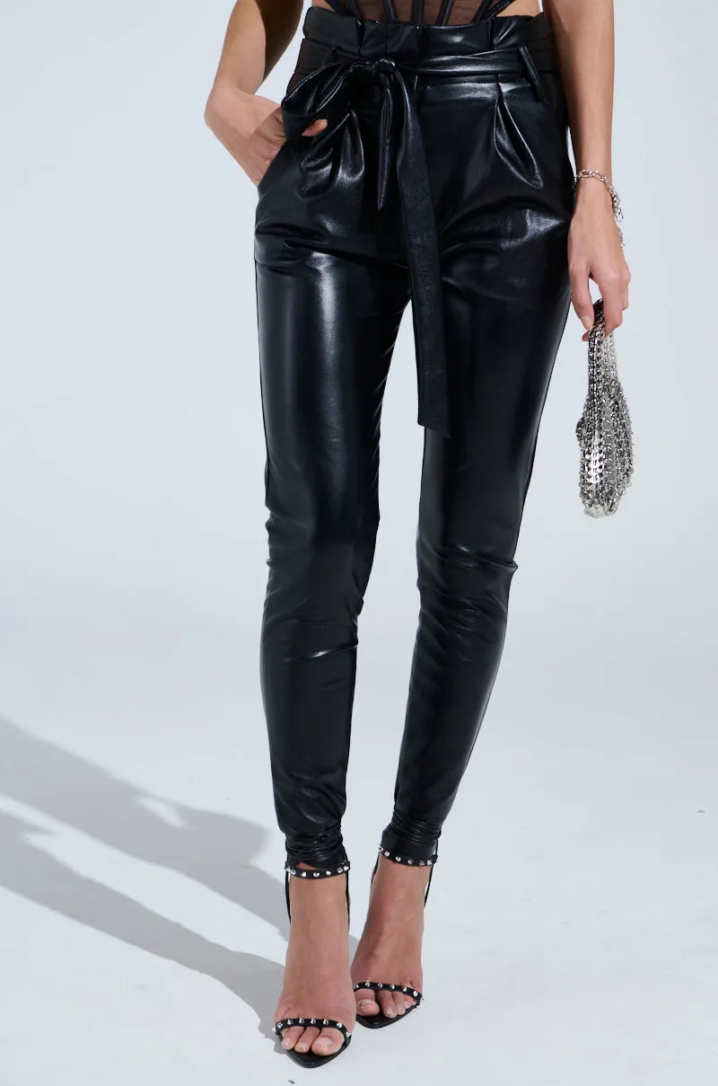 LILA PAPERBAG FAUX LEATHER PANTS sold by AKIRA product image thumbnail 2