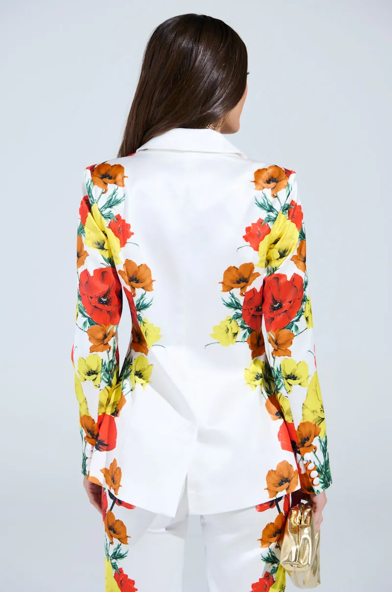 MIND MY OWN FLORAL SATIN BLAZER sold by AKIRA product image thumbnail 5