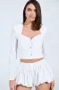 GIMME LOVE STRIPE BUTTON DOWN BLOUSE sold by AKIRA