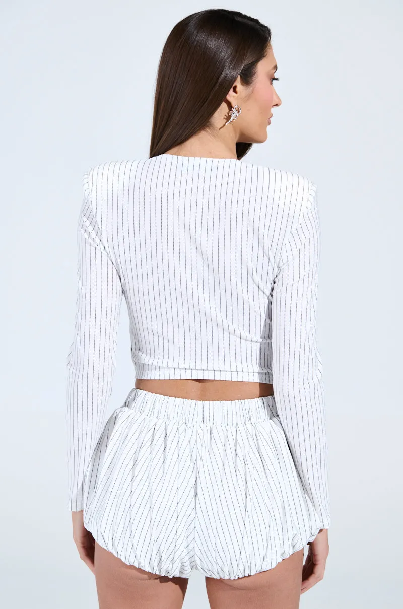 GIMME LOVE STRIPE BUTTON DOWN BLOUSE sold by AKIRA product image thumbnail 4