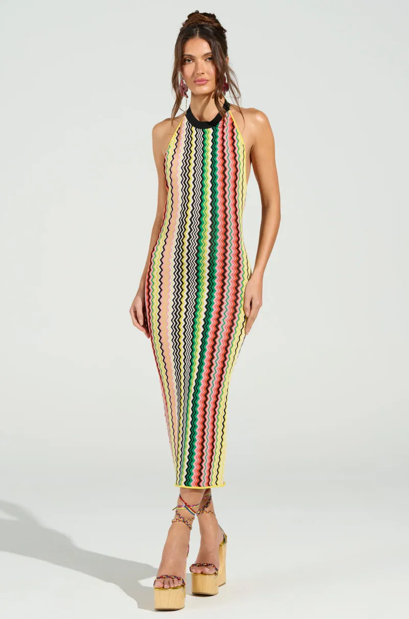 ON THE RUN PRINTED MIDI DRESS sold by AKIRA product image thumbnail 3