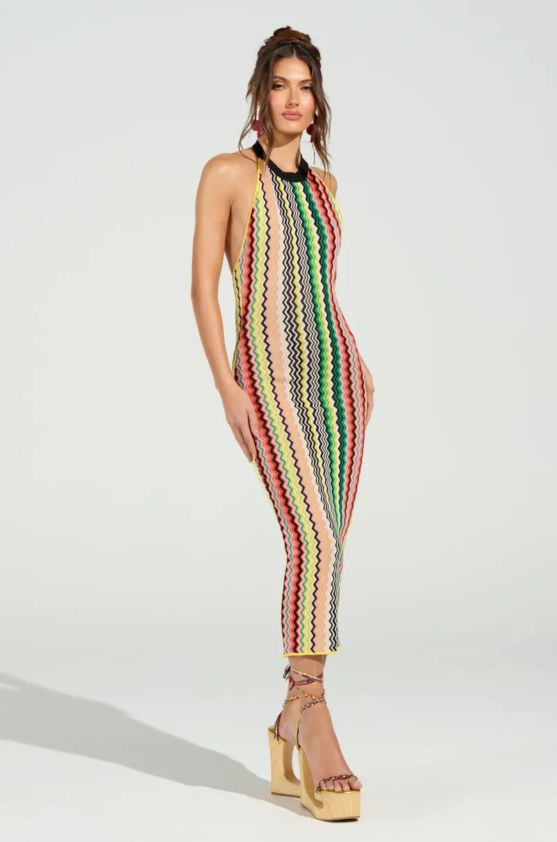 ON THE RUN PRINTED MIDI DRESS sold by AKIRA product image thumbnail 5