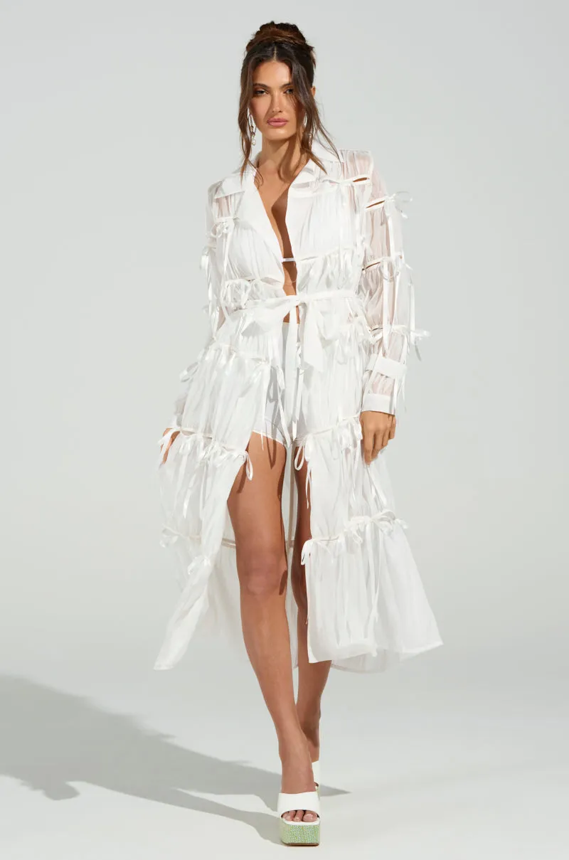 RUBY CUTOUT ORGANZA TRENCH sold by AKIRA product image thumbnail 4