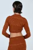 MAYBE NEXT TIME RUCHED LONG SLEEVE TOP IN BROWN sold by AKIRA
