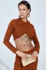 MAYBE NEXT TIME RUCHED LONG SLEEVE TOP IN BROWN sold by AKIRA