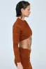MAYBE NEXT TIME RUCHED LONG SLEEVE TOP IN BROWN sold by AKIRA