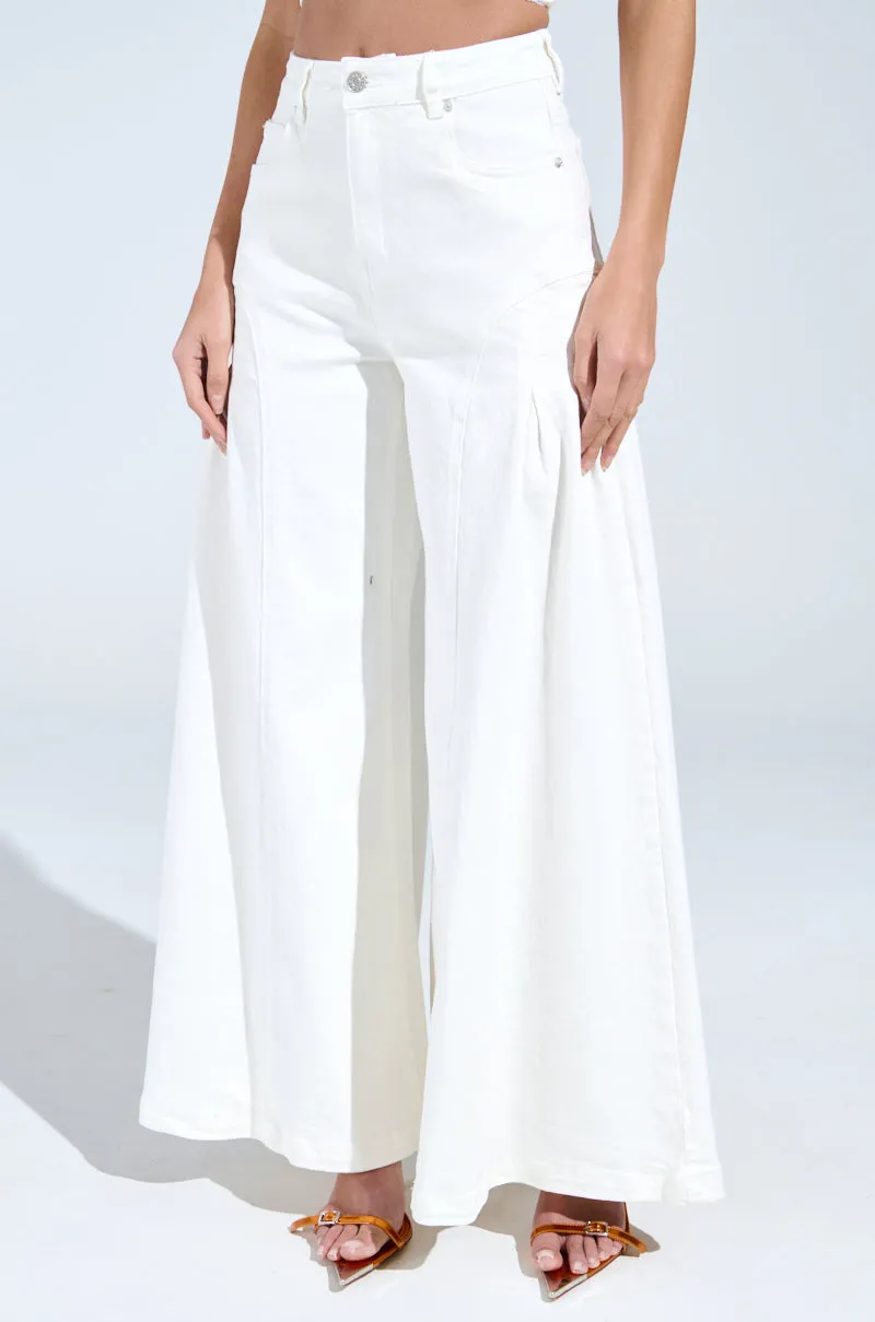 TRENDY AND COOL WHITE WIDE LEG DENIM PANT sold by AKIRA product image thumbnail 3